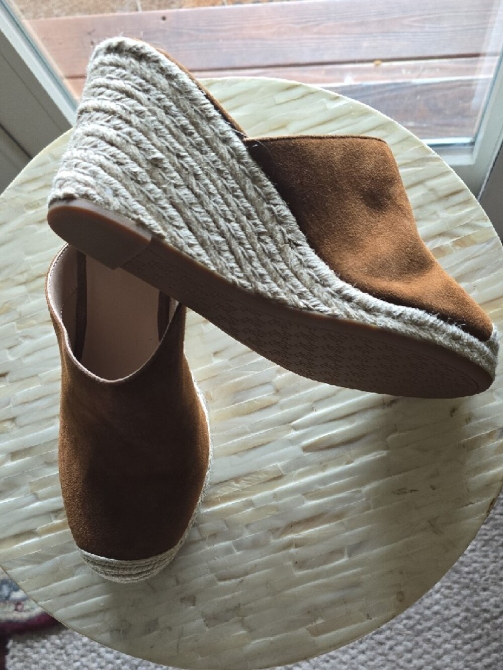 Lauren Ralph Lauren Brown Suede Espadrille Mule - Picture 2 of 9